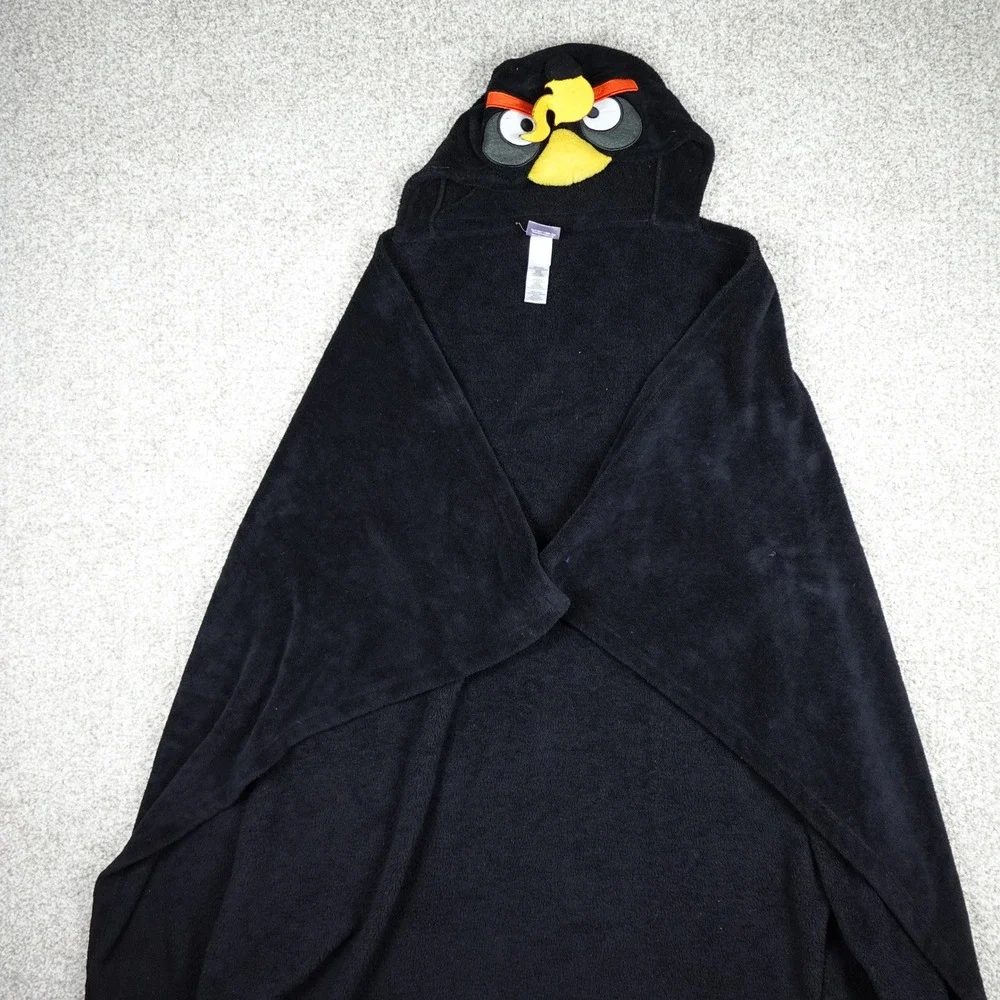 Angry Birds Space Hooded Towel Bomb Bird Black Kids Bath Beach Wrap One Size